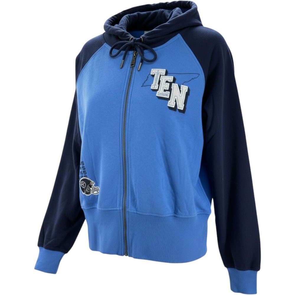 NFL Tennessee Titans Womens XXL Full Zip Hoodie Embroidered Fleece Sweatshirt